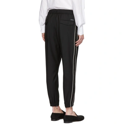 Shop Dolce & Gabbana Dolce And Gabbana Black Jacquard Stripe Trousers