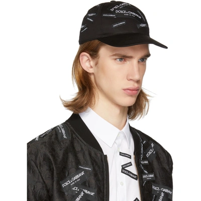 Shop Dolce & Gabbana Dolce And Gabbana Black Patch Baseball Cap In N0000 Black