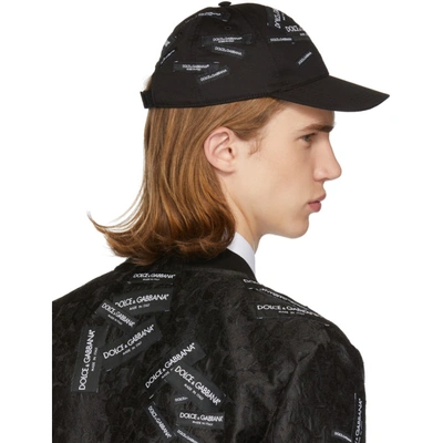 Shop Dolce & Gabbana Dolce And Gabbana Black Patch Baseball Cap In N0000 Black
