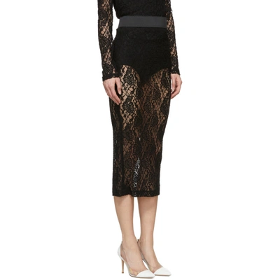 Shop Dolce & Gabbana Dolce And Gabbana Black Lace Skirt In N0000 Black