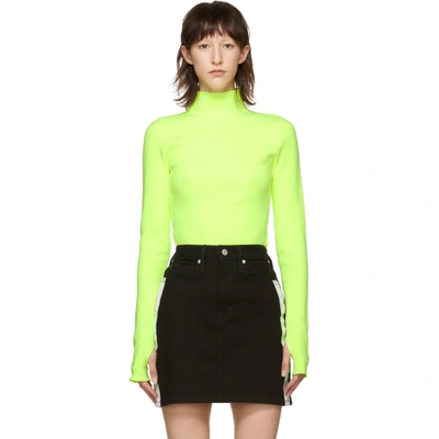 Zara neon top ribbed turtleneck