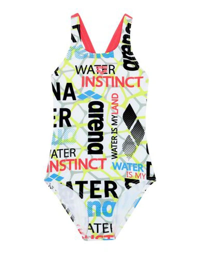 Shop Arena One-piece Swimsuits In White