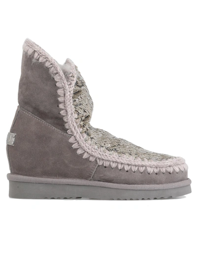 Shop Mou Eskimo Wedge Short In Grey