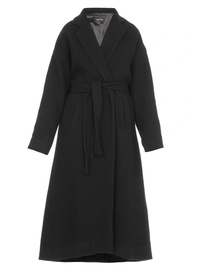 Shop Andrea Ya'aqov Wool Coat In Black