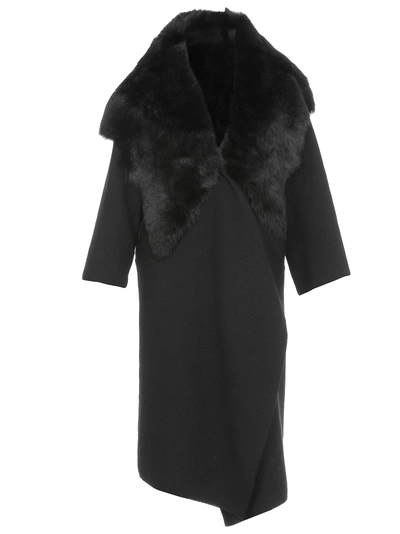 Shop Andrea Ya'aqov Shearling Coat In Black