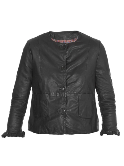 Shop Bully Chanel Leather Jacket In Black