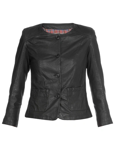 Shop Bully Chanel Leather Jacket In Black