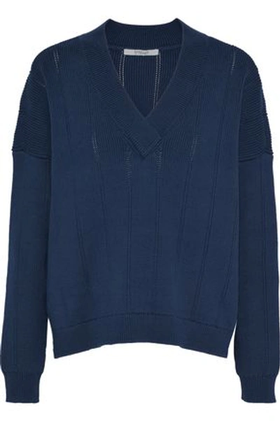 Shop Derek Lam 10 Crosby Cotton Sweater In Navy