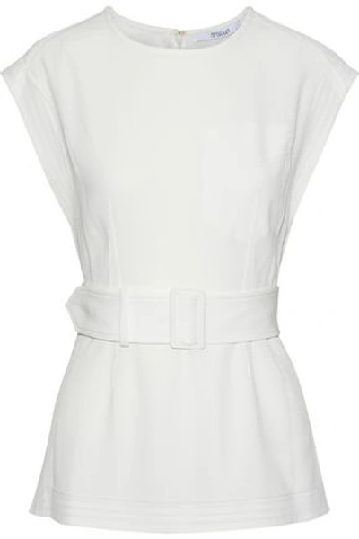 Shop Derek Lam 10 Crosby Woman Belted Crepe Tunic White