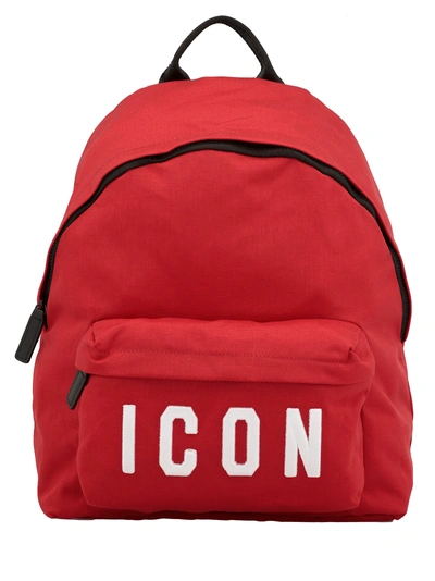Shop Dsquared2 Backpack Icon In Rosso+bianco