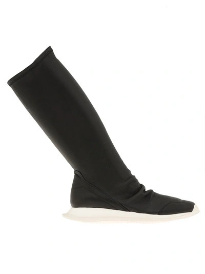 Shop Rick Owens Oblique Runner Stretch Sock In Black