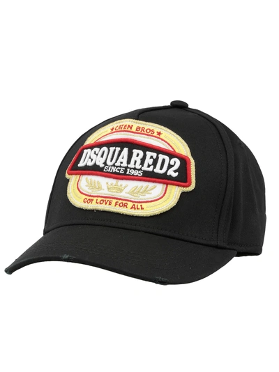 Shop Dsquared2 Cotton Baseball Cap In Black