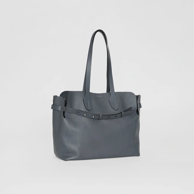 Shop Burberry The Medium Soft Leather Belt Bag In Dark Pewter Grey
