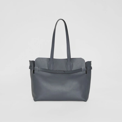 Shop Burberry The Medium Soft Leather Belt Bag In Dark Pewter Grey