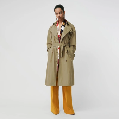 Shop Burberry Relaxed Fit Tropical Gabardine Trench Coat In Vintage Green