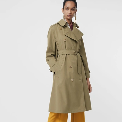 Shop Burberry Relaxed Fit Tropical Gabardine Trench Coat In Vintage Green