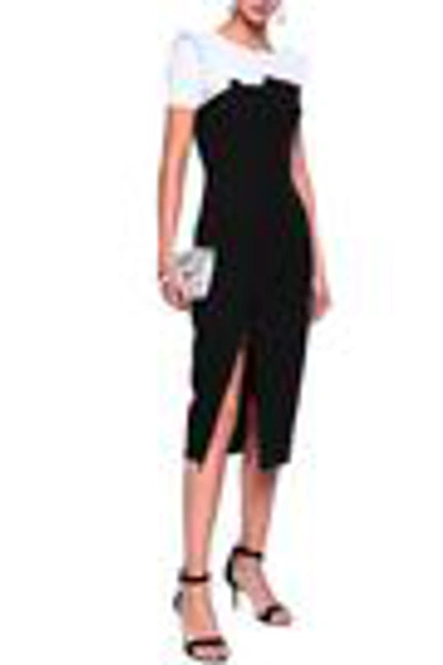 Shop Cinq À Sept Charlotte Strapless Split-front Jersey Midi Dress In Black