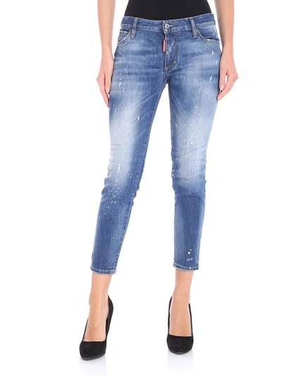 Shop Dsquared2 Medium-waist Cropped Twiggy Jeans In Basic