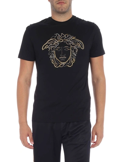 Shop Versace Embellished Medusa T-shirt In Basic