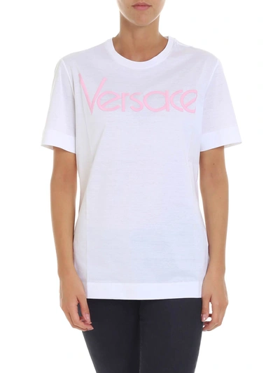 Shop Versace Logo Print T-shirt In Basic