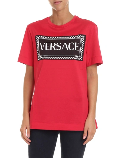 Shop Versace Logo Printed T-shirt In Basic