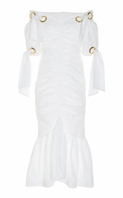 Shop Alice Mccall Everything Cotton Midi Dress In White