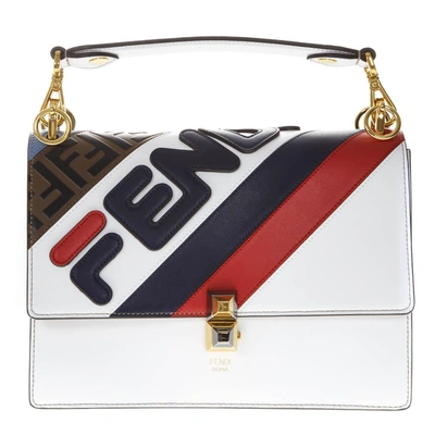 Shop Fendi Mania Kan I Shoulder Bag In White