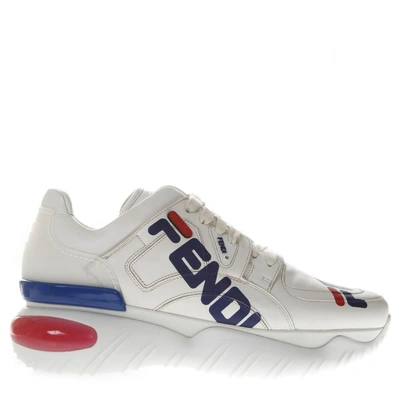 Shop Fendi Mania Sneakers In White