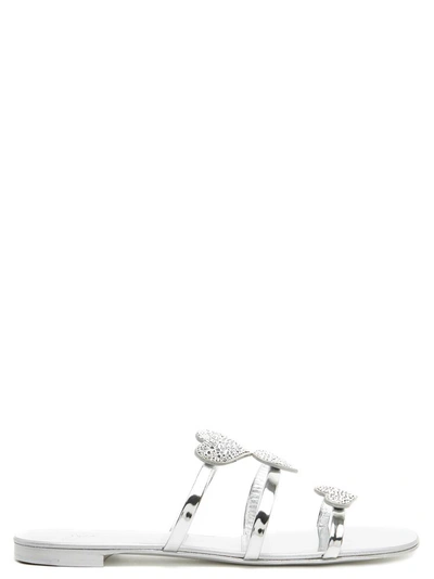 Shop Giuseppe Zanotti Design Hearts Sandals In Silver