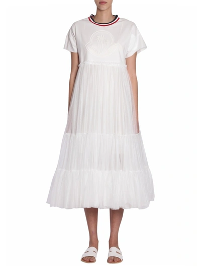 Shop Moncler Gamme Rouge Aleyna Dress In White