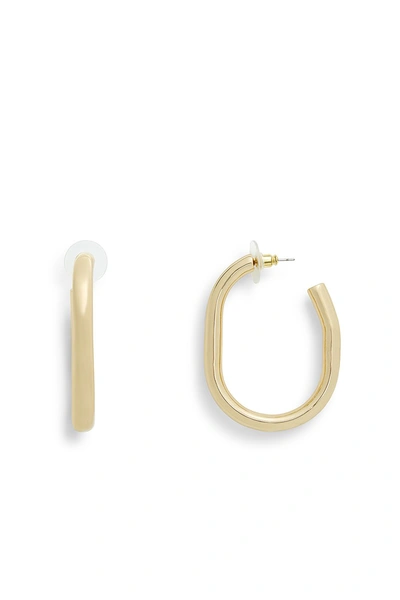 Shop Rebecca Minkoff Chunky Tubular Hoop Earrings In Gold