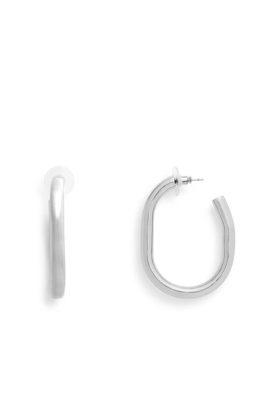 Shop Rebecca Minkoff Chunky Tubular Hoop Earrings In Silver