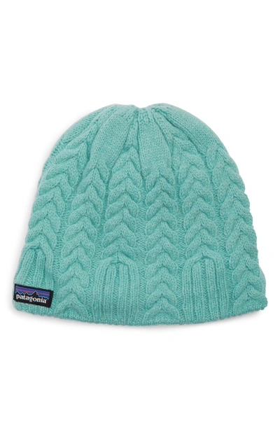 Shop Patagonia Cable Beanie - Green In Vjosa Green