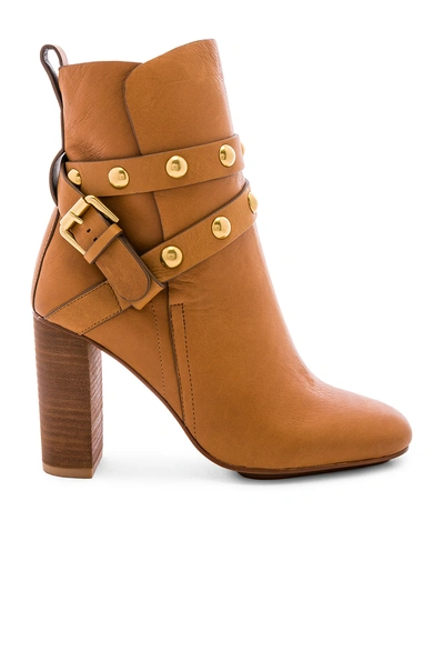 Shop See By Chloé Janis Bootie In Brown & Gold