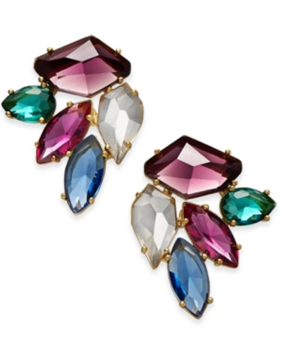 Shop Kate Spade New York Gold-tone Multi-crystal Cluster Stud Earrings