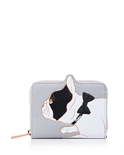 Shop Ted Baker Small Dog Zip-around Wallet In Gray/gold