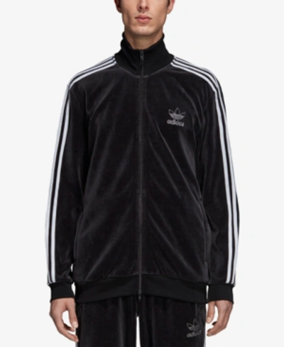 Adidas Originals Men's Originals Challenger Velour Track Jacket, Black In  Black/wht | ModeSens