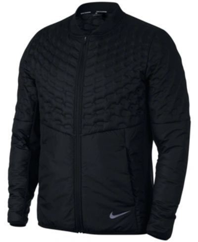 Shop Nike Men's Aeroloft Running Jacket In Black