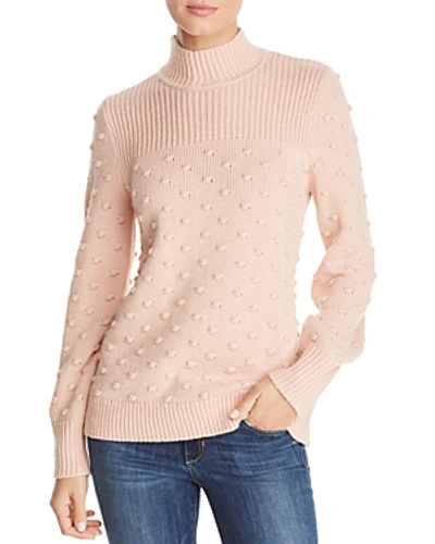 Shop Calvin Klein Popcorn Knit Mock Neck Sweater In Blush