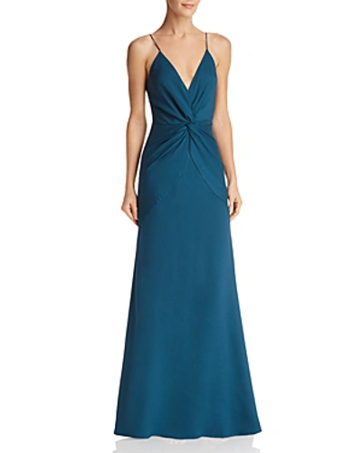 Shop Jarlo Pia Twist-front Gown - 100% Exclusive In Emerald