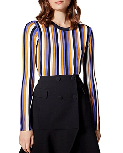 Shop Karen Millen Striped Crewneck Sweater In Multicolor