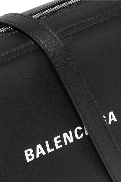 Shop Balenciaga Everyday S Aj Printed Textured-leather Camera Bag In Black