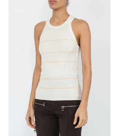 Shop Proenza Schouler White Silk Cashmere Stripped Tank Top