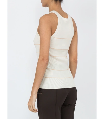 Shop Proenza Schouler White Silk Cashmere Stripped Tank Top