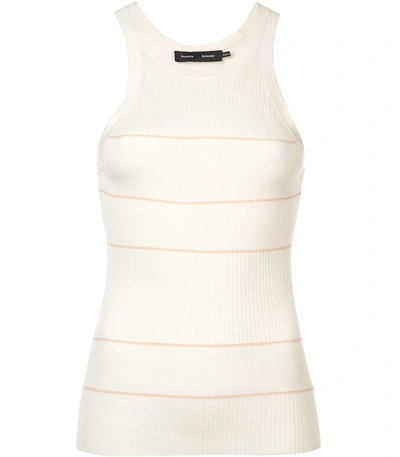 Shop Proenza Schouler White Silk Cashmere Stripped Tank Top