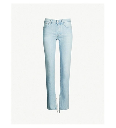 Ganni Sheldon Straight High-rise Jeans In Blch Denim | ModeSens