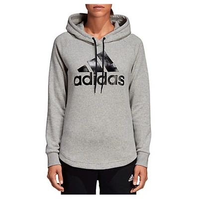 Shop Adidas Originals Women's Badge Of Sport Must-haves Pullover Hoodie, Grey