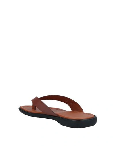 Shop Doucal's Toe Strap Sandals In Tan