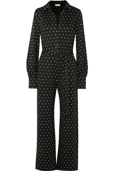 Stine Goya Lana Embroidered Polka-dot Knitted Jumpsuit In Black | ModeSens