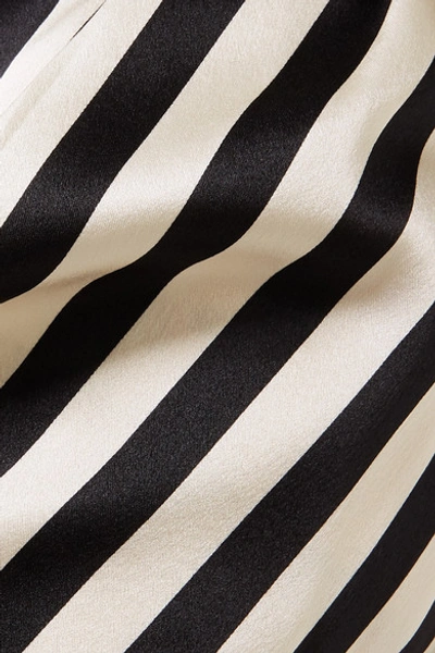 Shop Morgan Lane + Amanda Fatherazi Corey Appliquéd Striped Silk-charmeuse Pajama Shorts